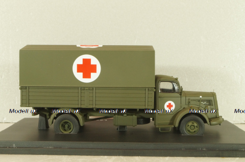 Mercedes-Benz L6600 medical truck 1950, khaki,  03013, Schuco 1:43 