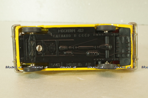 Москвич-412 А2, 2 зажима, желтый,Тантал/Радон 1:43