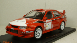 Mitsubishi Lancer RS Evolution VI, No.1 Rallye WM, Rally San Remo T.Maekinen/R.Mannisenmaeki, IXO 1:18