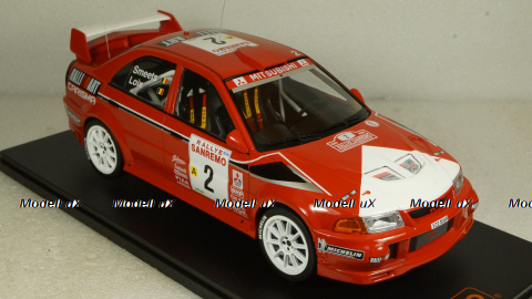 Mitsubishi Carisma GT Evolution VI No.2, Rally San Remo F.Loix/S.Smeets, IXO 1:18