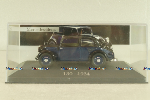 Mercedes-Benz 130 W23 1934, black/dark Blue, Mercedes-Benz-Offizielle Modell-Sammlung #23, Altaya 1:43