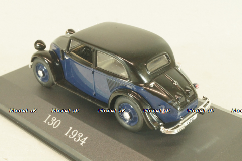 Mercedes-Benz 130 W23 1934, black/dark Blue, Mercedes-Benz-Offizielle Modell-Sammlung #23, Altaya 1:43