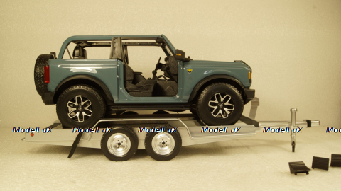 Прицеп автовоз Autotrailer silver, IXO 1:18