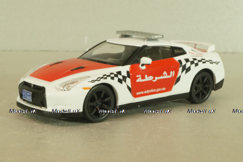 Nissan GT-R Police Arab Emirates 2007, white/red, Полицейские машины мира №51, DeAgostini, 1:43