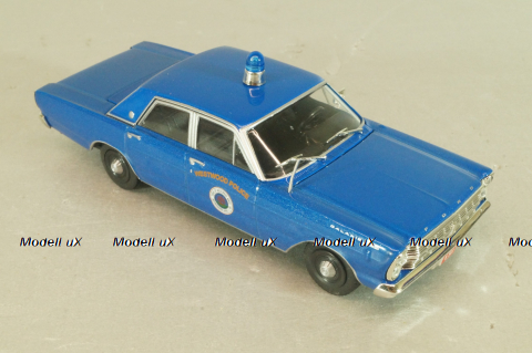 Ford Galaxie 500, Police Westwood 1965, blue, Полицейские машины мира №67 DeAgostini, 1:43