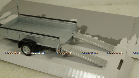 Прицеп автовоз, 1 ось, серебро, Cararama 1:43