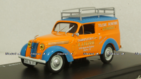 Renault Juvaquatre Advertising Van Latapie orange / blue, Hachette 1:43