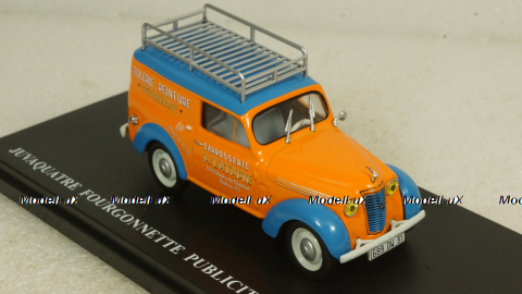 Renault Juvaquatre Advertising Van Latapie orange / blue, Hachette 1:43