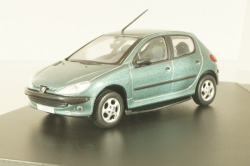 Peugeot 206 XT Berline 1998, green metallic, 472602, Norev 1:43