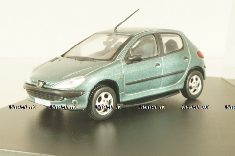 Peugeot 206 XT Berline 1998, green metallic, 472602, Norev 1:43