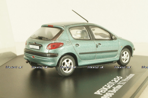 Peugeot 206 XT Berline 1998, green metallic, 472602, Norev 1:43