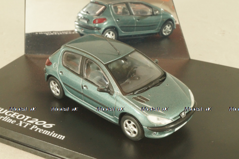 Peugeot 206 XT Berline 1998, green metallic, 472602, Norev 1:43