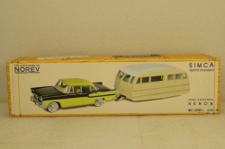 Simca Vedette Chambord with Henon Caravan 1958 yellow/black/creme, Norev 1:43