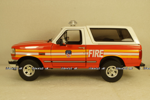 Ford Bronco FDNY 1996 white/red/orange, 19118, Greenlight 1:18