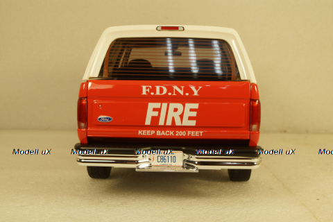Ford Bronco FDNY 1996 white/red/orange, 19118, Greenlight 1:18
