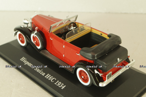 Hispano Suiza H6C Cabriolet 1934, red, Altaya 1:43