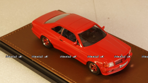 Mercedes S-class 560SEC 6.0 AMG (C126) coupe 1984, red, GLM Models 1:43
