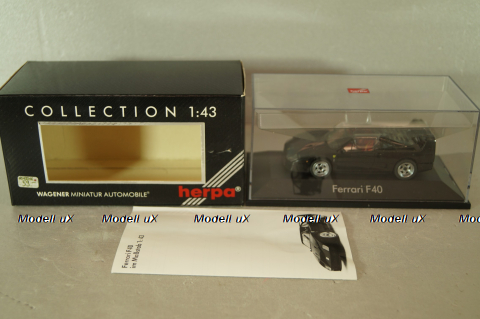Ferrari F40 1992, black, 01000, Herpa 1:43
