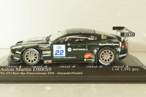 Aston Martin DBRS 9 FIA GT3 Race SPA-Francochamps 2006, Alexander/Needell, black, 400061322, Minichamps 1:43
