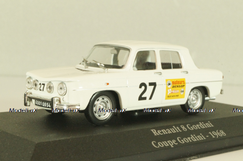 Renault 8 Gordini #27 rally 1968, white, 2235020, Atlas 1:43