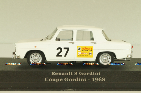 Renault 8 Gordini #27 rally 1968, white, 2235020, Atlas 1:43