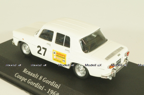 Renault 8 Gordini #27 rally 1968, white, 2235020, Atlas 1:43