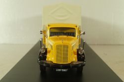 Mercedes L 6600 truck with trailer Deutsche Bundespost 1950, yellow, 8821, Schuco 1:43