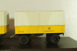 Mercedes L 6600 truck with trailer Deutsche Bundespost 1950, yellow, 8821, Schuco 1:43
