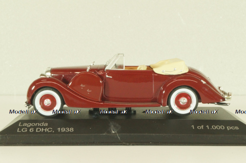 Lagonda LG 6 DHC 1938, dark red, Whitebox 1:43 Уценка!