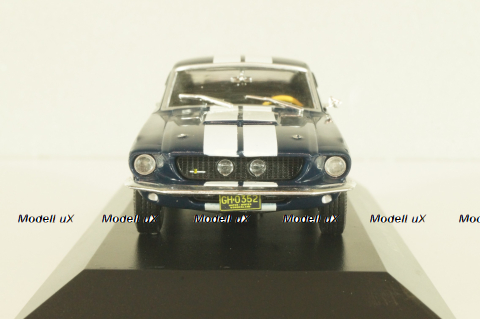 Ford Mustang Shelby GT500 1967 dark blue with white stripes, DAM001, American cars, Altaya 1:43