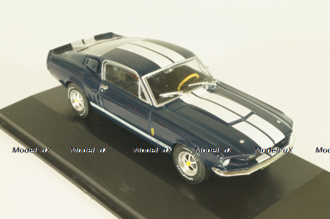 Ford Mustang Shelby GT500 1967 dark blue with white stripes, DAM001, American cars, Altaya 1:43