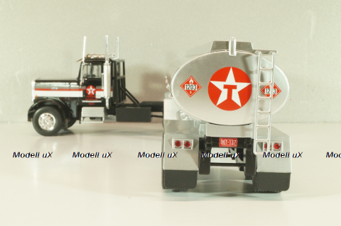 Freightliner FLC 120 64T truck with Semitrailer Texaco 1977, silver/ black, American trucks, Spain, #72, Altaya 1:43