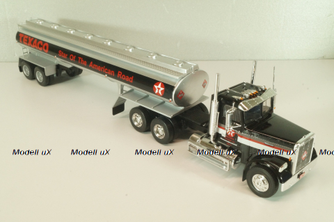 Freightliner FLC 120 64T truck with Semitrailer Texaco 1977, silver/ black, American trucks, Spain, #72, Altaya 1:43