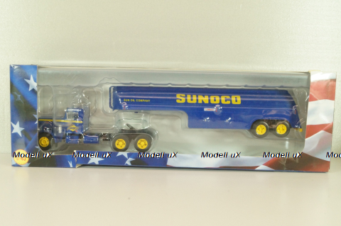 Peterbilt 281 truck with Semitrailer "SUNOCO" 1962, blue, American trucks, Spain, #91, Altaya 1:43