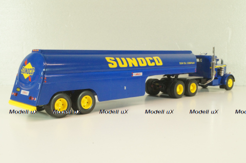 Peterbilt 281 truck with Semitrailer "SUNOCO" 1962, blue, American trucks, Spain, #91, Altaya 1:43