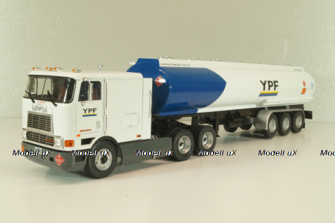 International Eagle Cabover, truck with Semitrailer YPF 1997, white/blue, American trucks, Spain, #87, Altaya 1:43