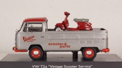 Volkswagen T2a pickup Vintage Scooter Service with PX, Schuco 1:43
