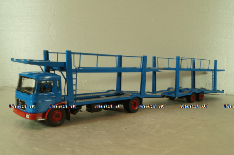 MAN Autotransporter with trailer 1970, blue, TTRX034, IXO 1:43 