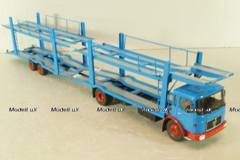MAN Autotransporter with trailer 1970, blue, TTRX034, IXO 1:43 