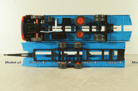MAN Autotransporter with trailer 1970, blue, TTRX034, IXO 1:43 