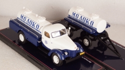 Зис-150 Автоцистерна АЦ-28 с прицепом-цистерной ПЦ-2,2 "Главмолоко", TruckTyr 1:43