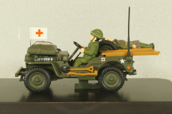 Jeep Willys Ambulance U.S. Army Normandy 1944 with 2 figuren, green, R028, Victoria 1:43