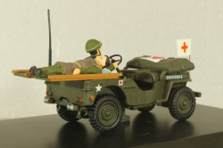 Jeep Willys Ambulance U.S. Army Normandy 1944 with 2 figuren, green, R028, Victoria 1:43
