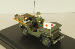 Jeep Willys Ambulance U.S. Army Normandy 1944 with 2 figuren, green, R028, Victoria 1:43