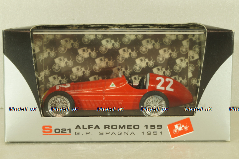 Alfa Romeo 159  #22 Spain G.P 1951, Juan Manuel Fangio, Formula 1, red,  S021, Brumm 1:43