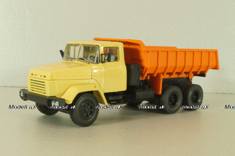 Краз-6510 самосвал 1992, бежевый/оранжевый, Н775, Наш Автопром 1:43