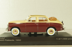 Газ-М20 Победа кабриолет 1947, бежевый/бордовый, WB217, WhiteBox 1:43