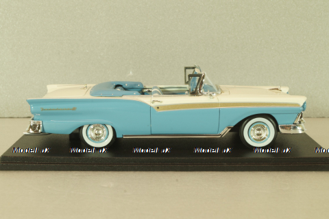 Ford Fairlane 500 Vonvertible 1957, blue/white, 46045, Neo 1:43