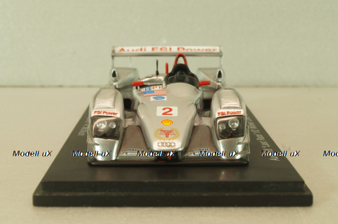 Audi R8 "Last race" #2, winner Lime Rock Park ALMS 2006, silver, S0677, Spark 1:43