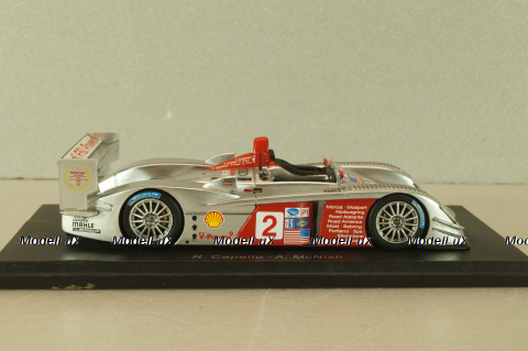 Audi R8 "Last race" #2, winner Lime Rock Park ALMS 2006, silver, S0677, Spark 1:43